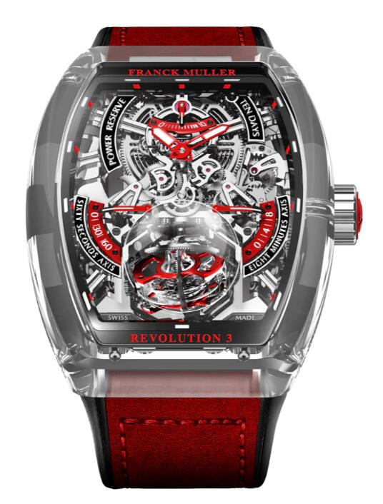 Franck Muller Vanguard Revolution 3 Skeleton Sapphire - Red Review Replica Watch Cheap Price V50 REV 3 PR SQT ER SAPHIRE
